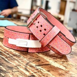 PINK DONUT - LEVER - PIONEER SPRINKLE VINYL POWERLIFTING BELT